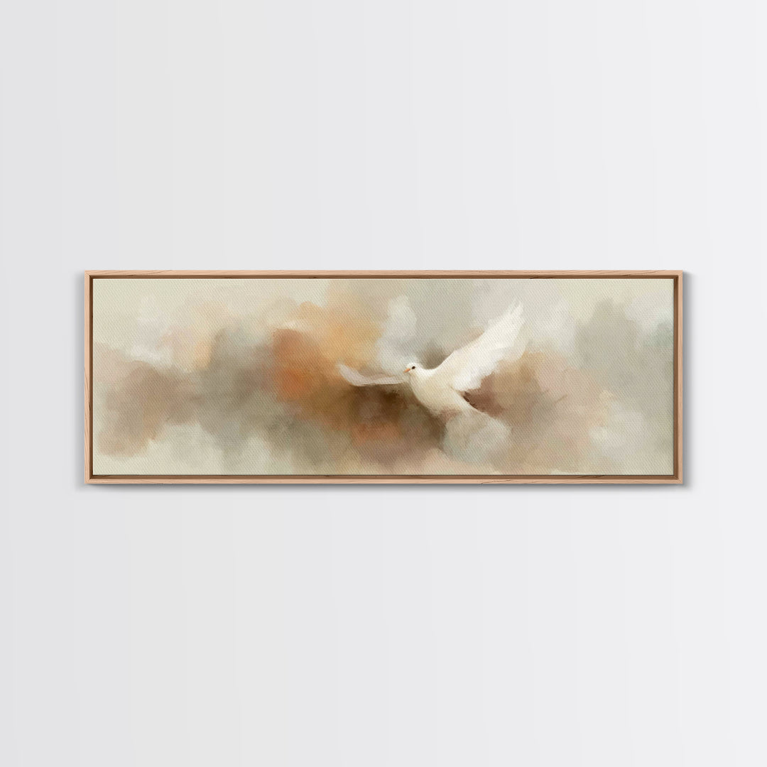 Spirit Of Peace, Framed Canvas Print, Christian Wall Art, Christian Art Canvas, Panoramic Print, Christian Christmas Art, Christian Decor