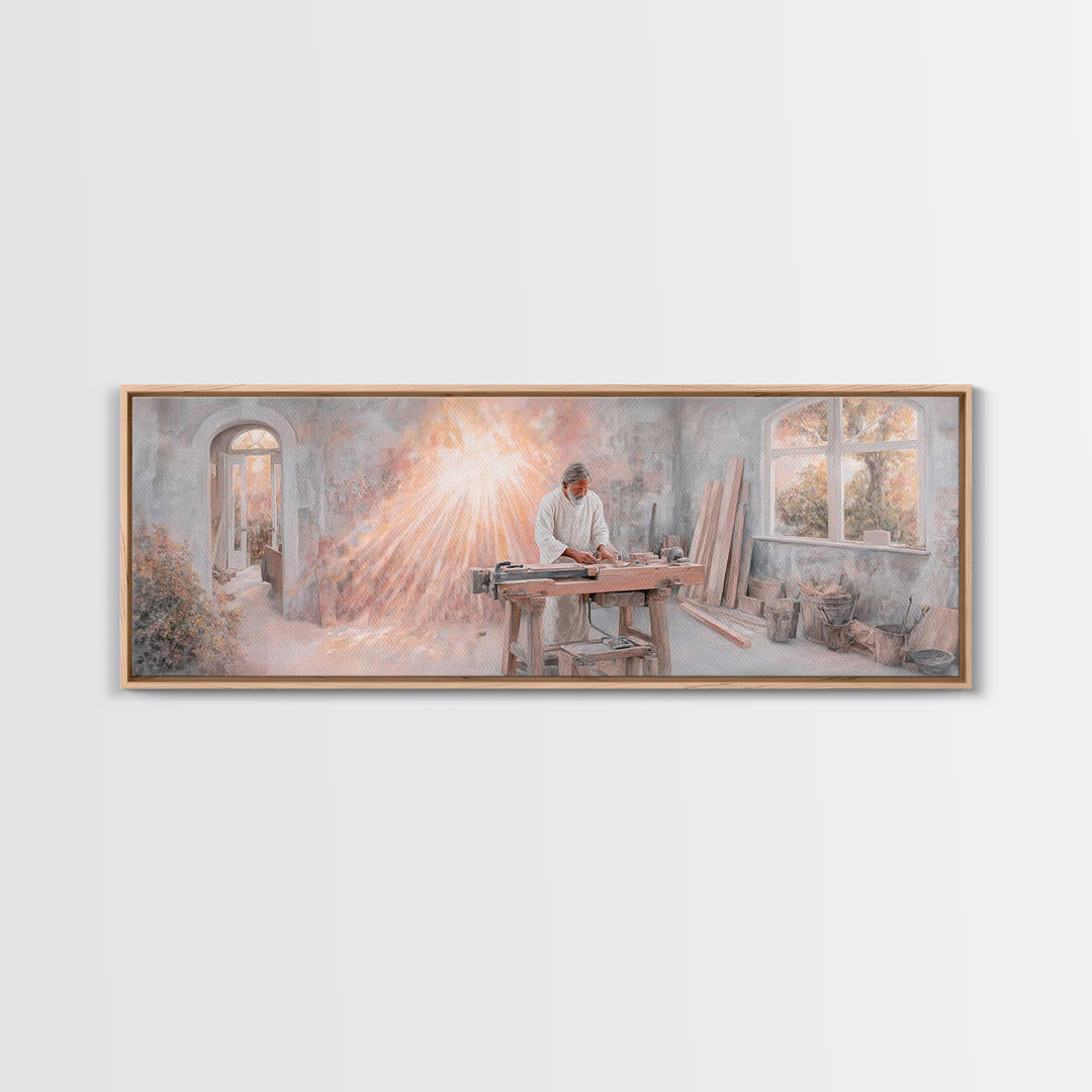Sanctuary Of Creation – Framed Canvas Print – Christian Art – Panoramic Painting – Christian Art Canvas – Jesus Painting – Christian Wall A