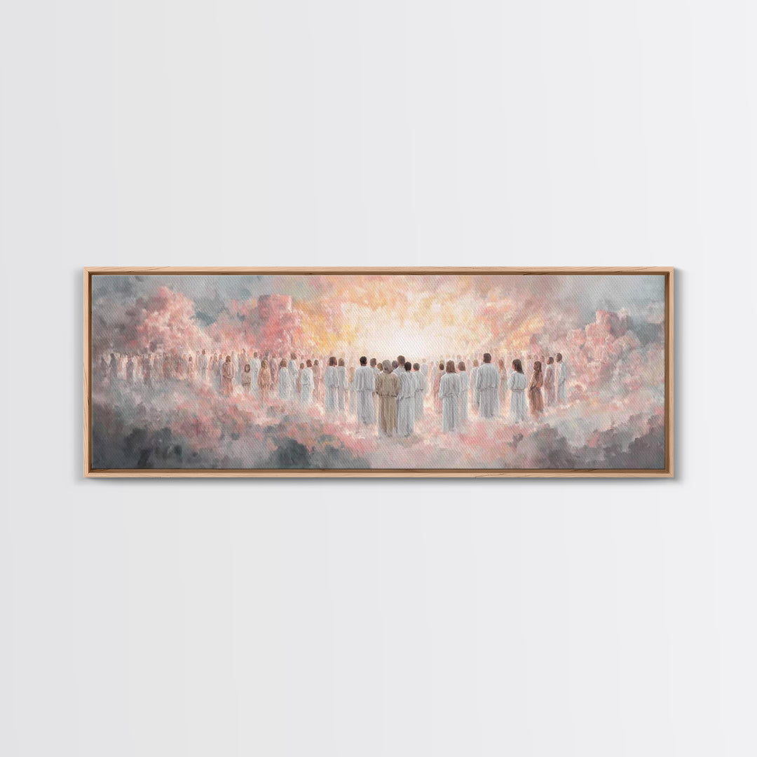 Radiant Multitude, Framed Canvas Print, Christian Art Canvas, Christian Wall Art, Panoramic Art, Christian Christmas Art, Christian Gift Id
