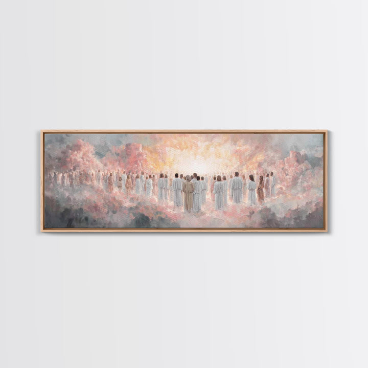 Radiant Multitude, Framed Canvas Print, Christian Art Canvas, Christian Wall Art, Panoramic Art, Christian Christmas Art, Christian Gift Id