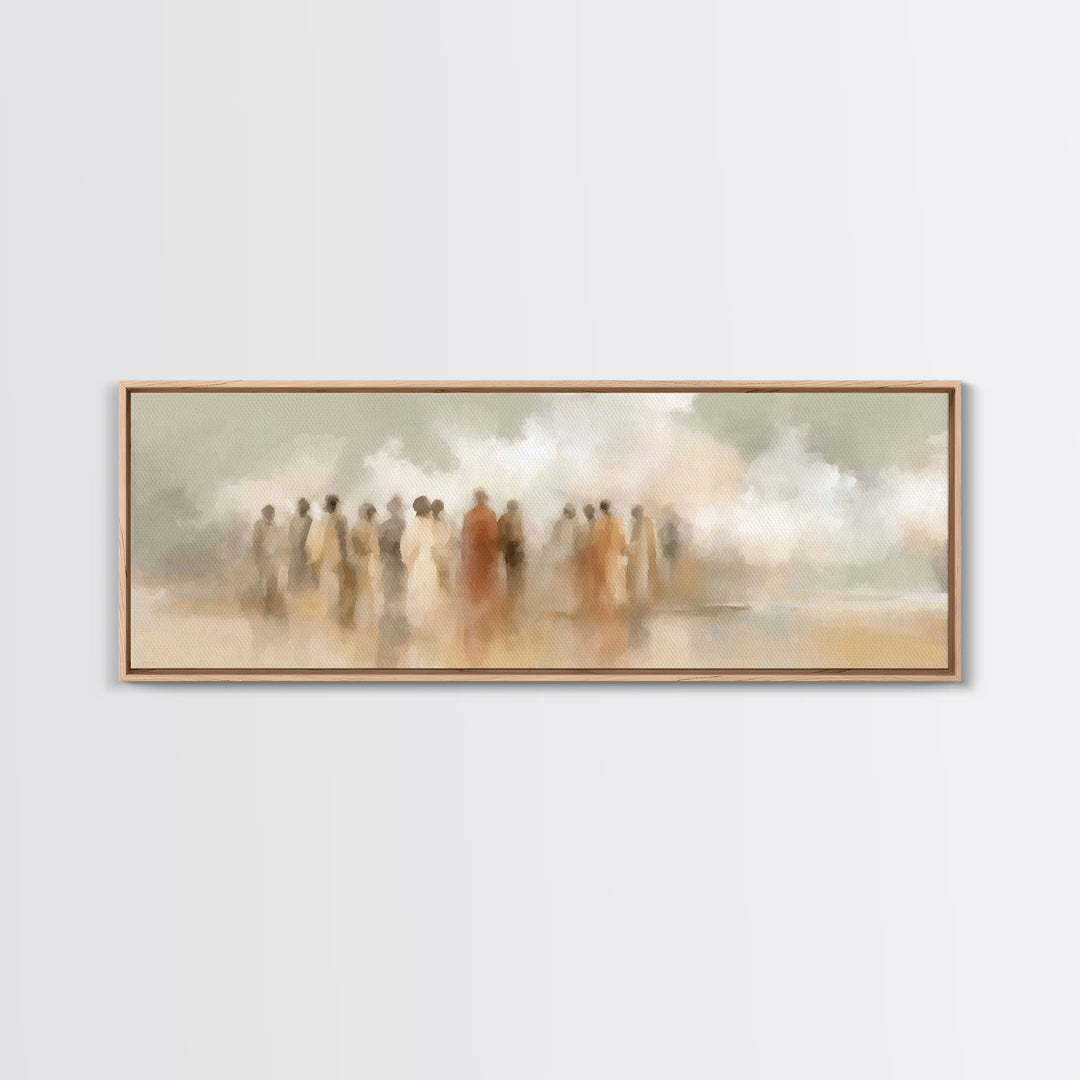 Desert Disciples | Framed Canvas Print | Christian Art Canvas | Christian Wall Art | Panoramic Print | Christian Painting | Christmas Art