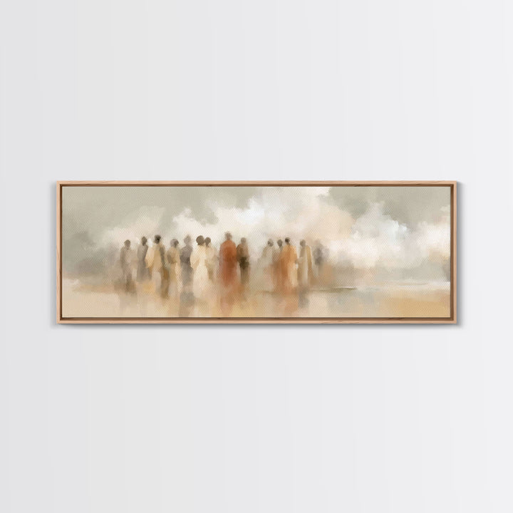 Desert Disciples | Framed Canvas Print | Christian Art Canvas | Christian Wall Art | Panoramic Print | Christian Painting | Christmas Art