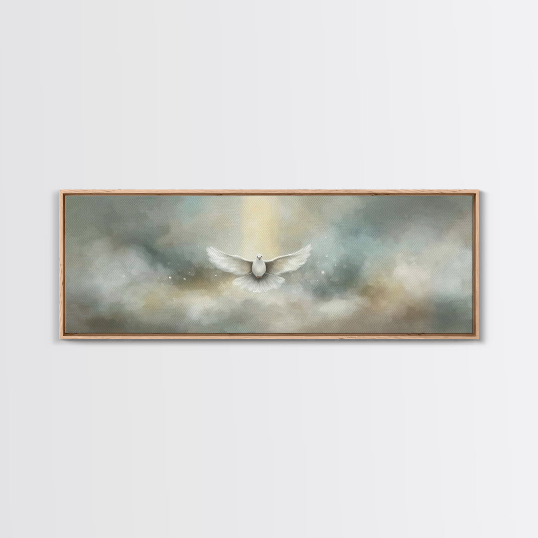 Heavenly Ascent – Framed Canvas Print – Christian Art Canvas – Christian Wall Art – Panoramic Painting – Jesus Painting – Christian Decor