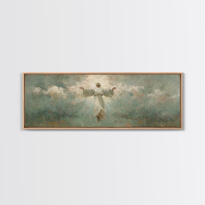 Rising Light | Framed Canvas Print | Christian Art | Christian Art Canvas | Panoramic Wall Art | Jesus Painting | Christian Gift
