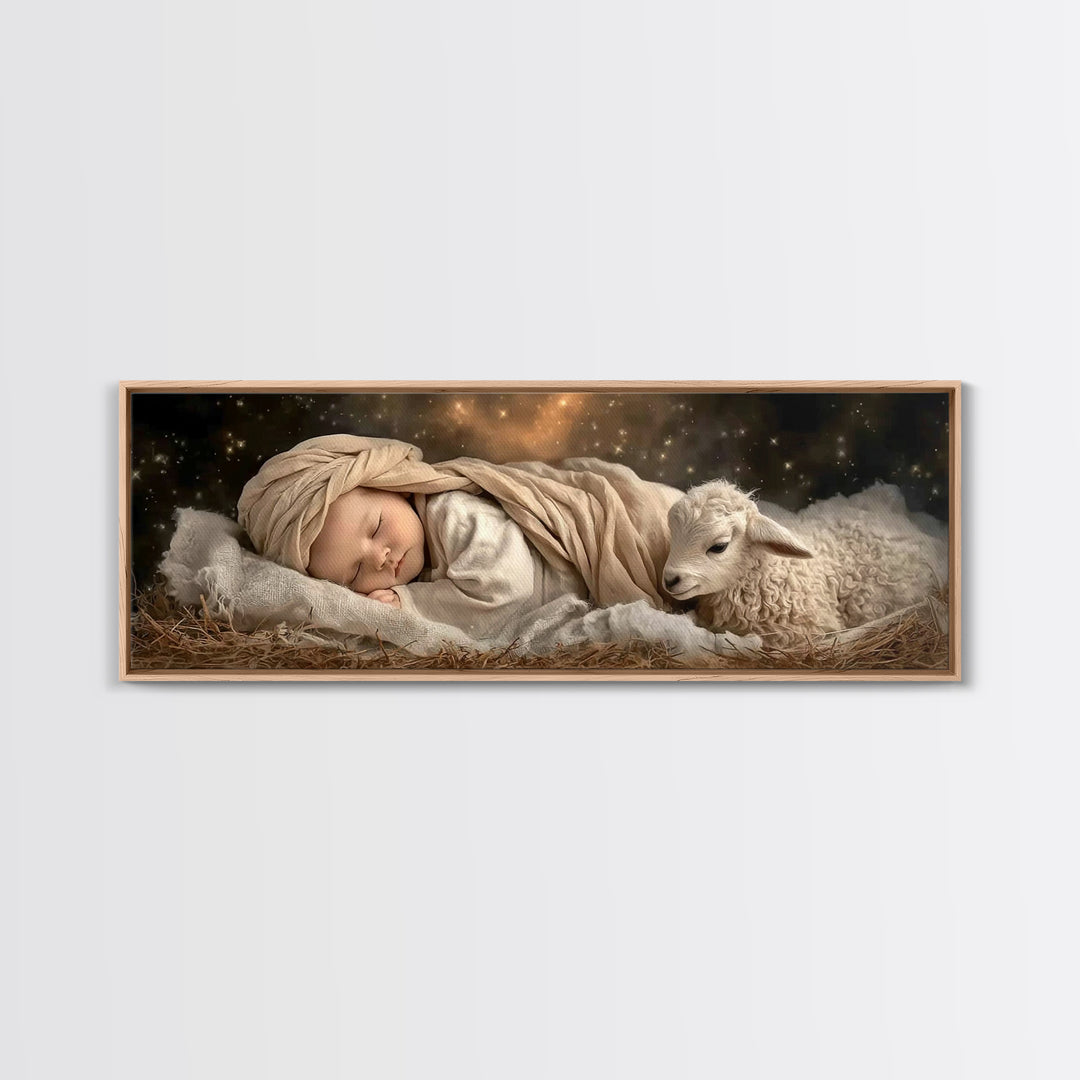 Heaven’s Peace – Framed Canvas Print – Christian Wall Art – Christian Art Canvas – Christmas Art – Panoramic Art – Jesus Painting