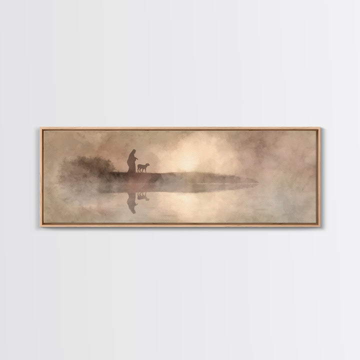 Walk Of Mercy, Framed Canvas Print, Christian Art Canvas, Christian Wall Art, Panoramic Painting, Jesus Art Print, Christian Decor