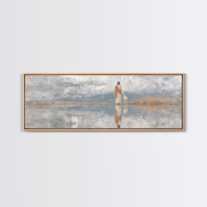 Clouds Of Promise – Framed Canvas Print – Christian Wall Art – Christian Art Canvas – Panoramic Frame – Christian Christmas Art – Jesus Pai