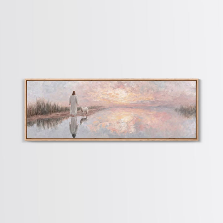 Morning Path Of Grace – Framed Canvas Print – Panoramic Art – Christian Wall Art – Christian Art Canvas – Jesus Painting – Christian Decor