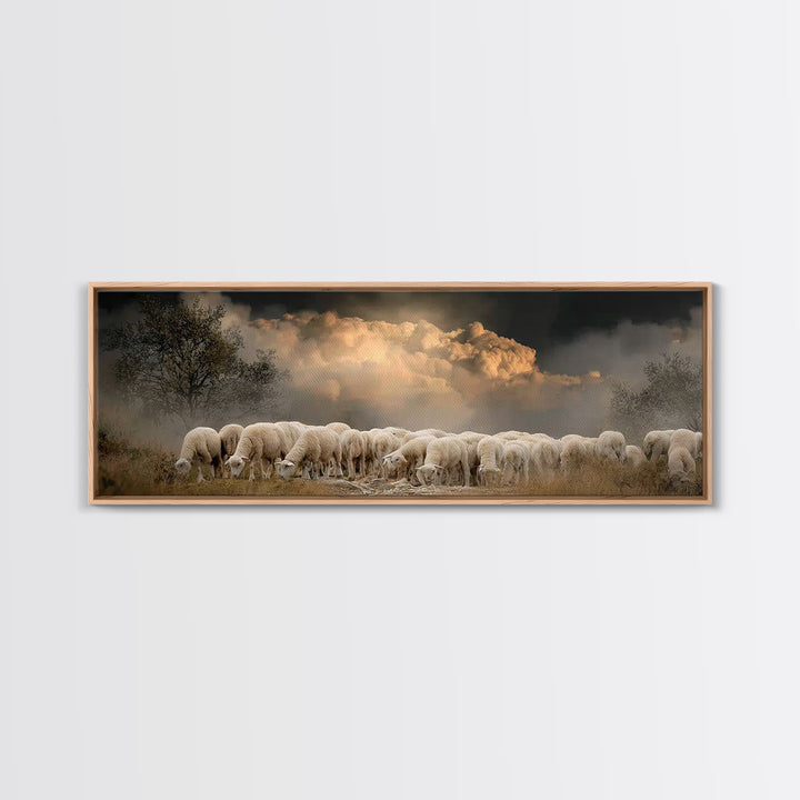 Gathered In Peace – Framed Canvas Print – Panoramic Print – Christian Wall Art – Christian Art Canvas – Christian Painting – Christian Chri