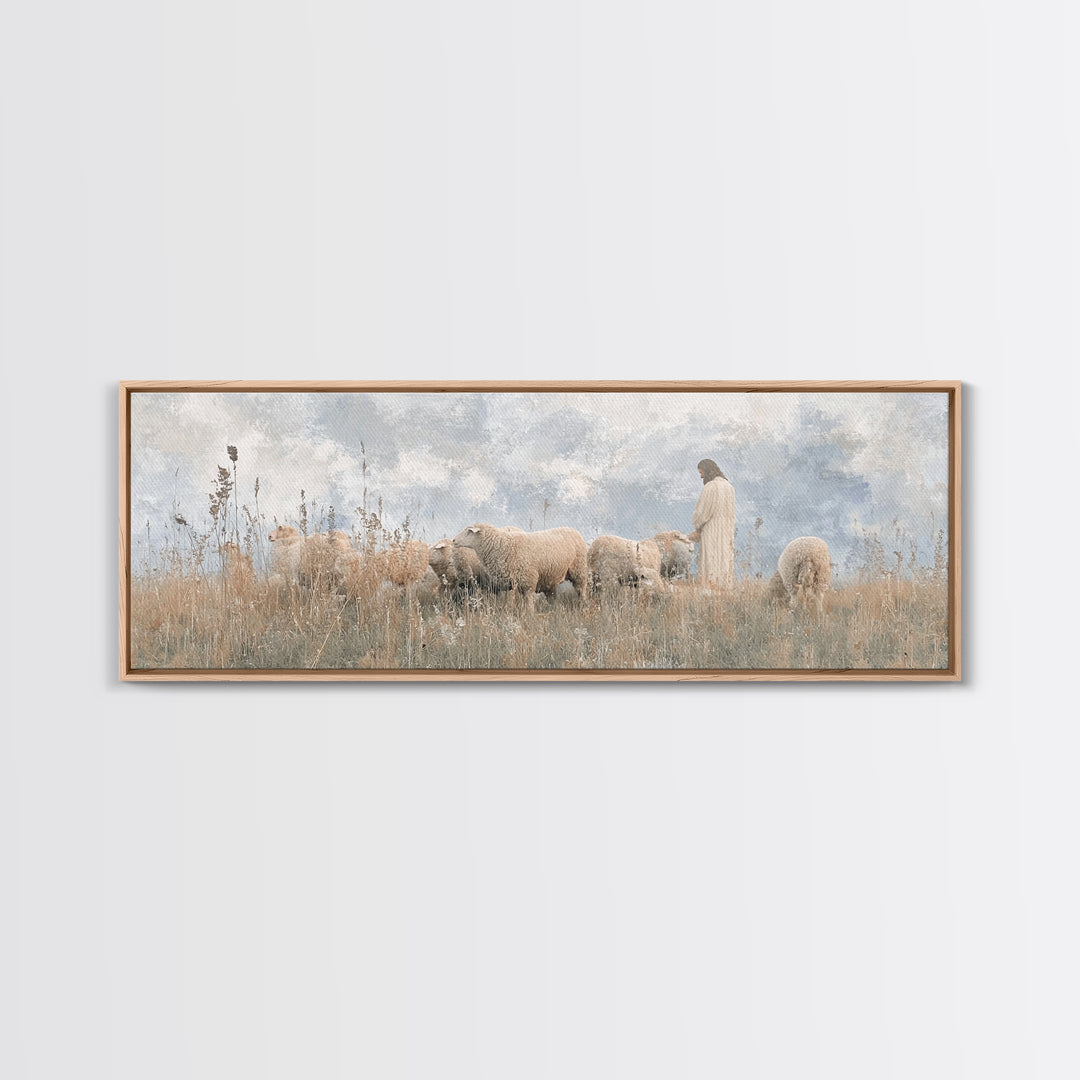 Fields Of Mercy | Framed Canvas Print | Extra Wide Art | Christian Wall Art | Christian Art Canvas | Jesus Art Print | Christian Decor