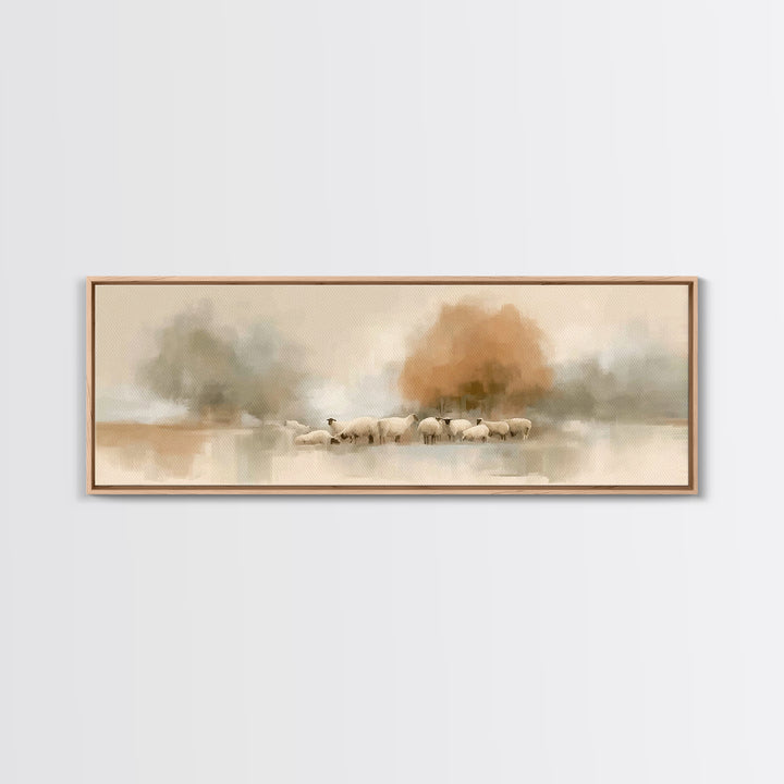 Autumn Flock Peace – Framed Canvas Print – Panoramic Print – Christian Wall Art – Christian Art Canvas – Christian Painting – Christian Gif