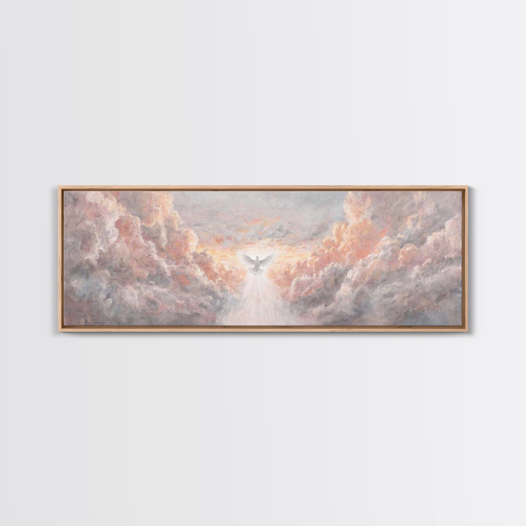 Heavenly Dawn Light – Framed Canvas Print – Panoramic Art – Christian Wall Art – Christian Art Canvas – Christian Christmas Art – Modern Ch