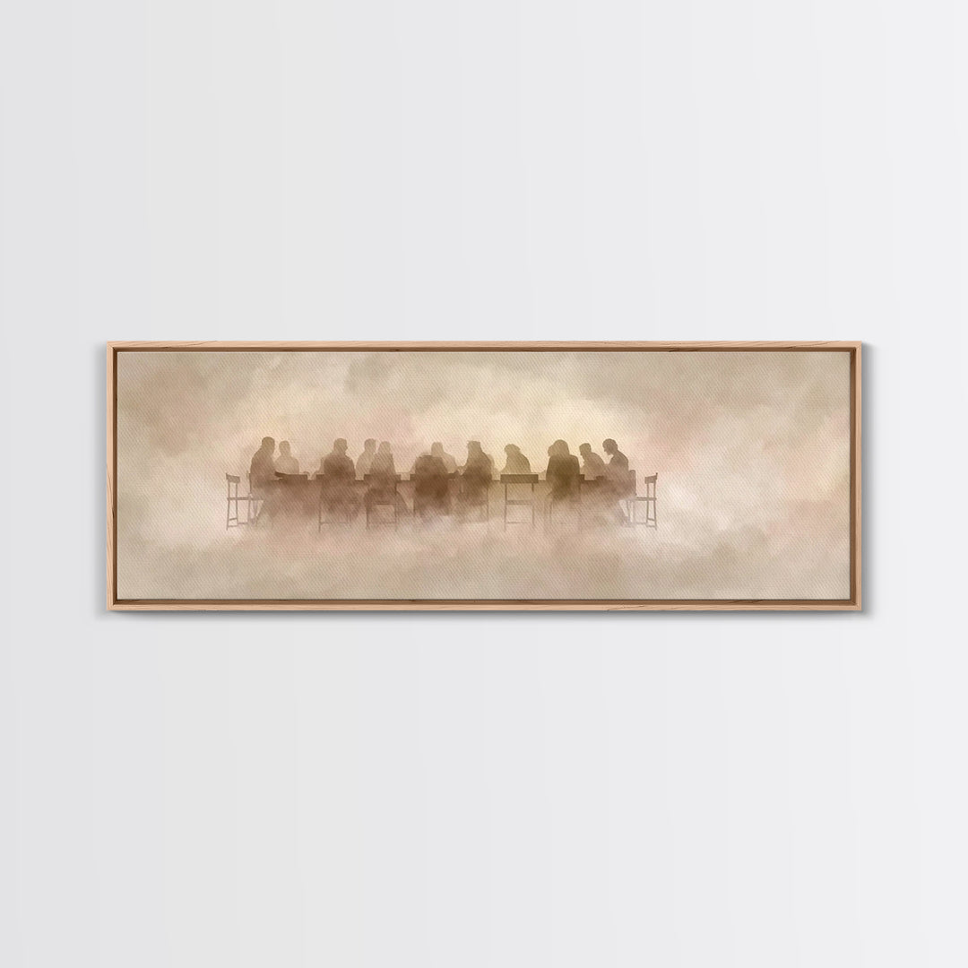 Mist In The Upper Room – Framed Canvas Print – Panoramic Painting – Christian Wall Art – Christian Art Canvas – Jesus Painting – Modern Chr