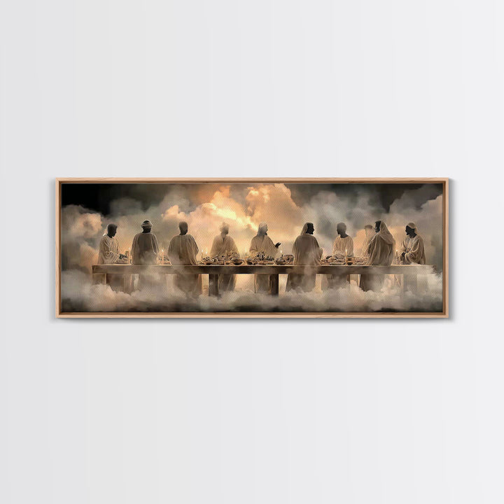 Cloudborne Communion | Framed Canvas Print | Panoramic Art | Christian Art Canvas | Jesus Painting | Christian Wall Art | Large Christian A