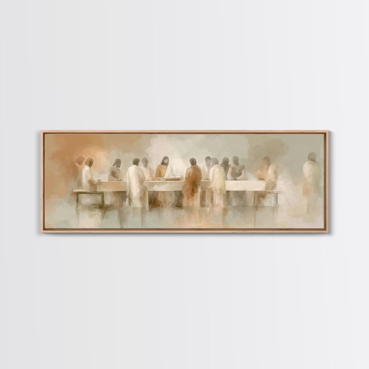 Last Light Communion – Framed Canvas Print – Panoramic Wall Art – Jesus Painting – Christian Art – Modern Christian Art – Christian Wall Ar