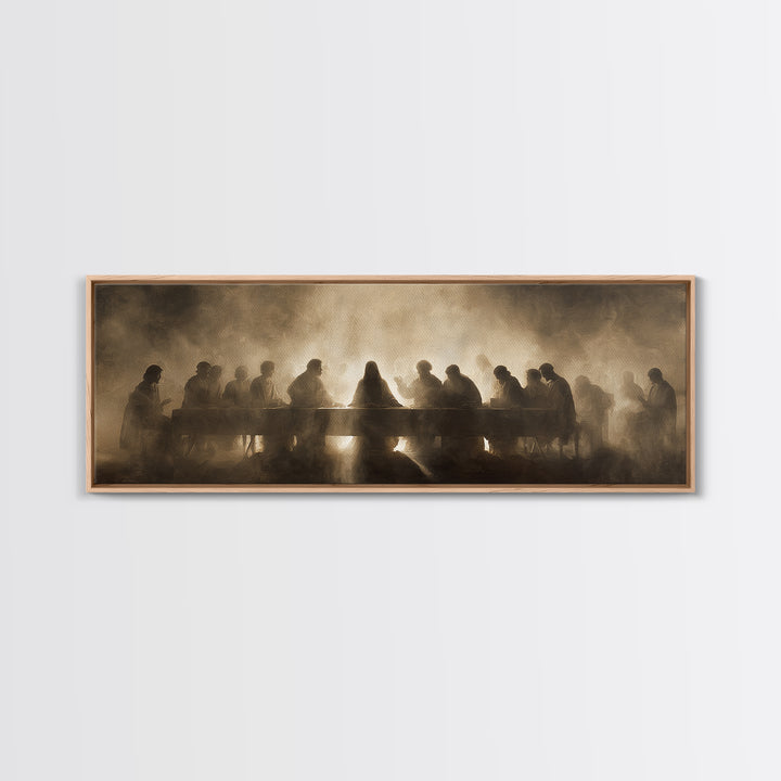 Desert Supper Glow | Framed Canvas Print | Panoramic Print | Christian Wall Art | Jesus Painting | Christian Art Canvas | Modern Christian