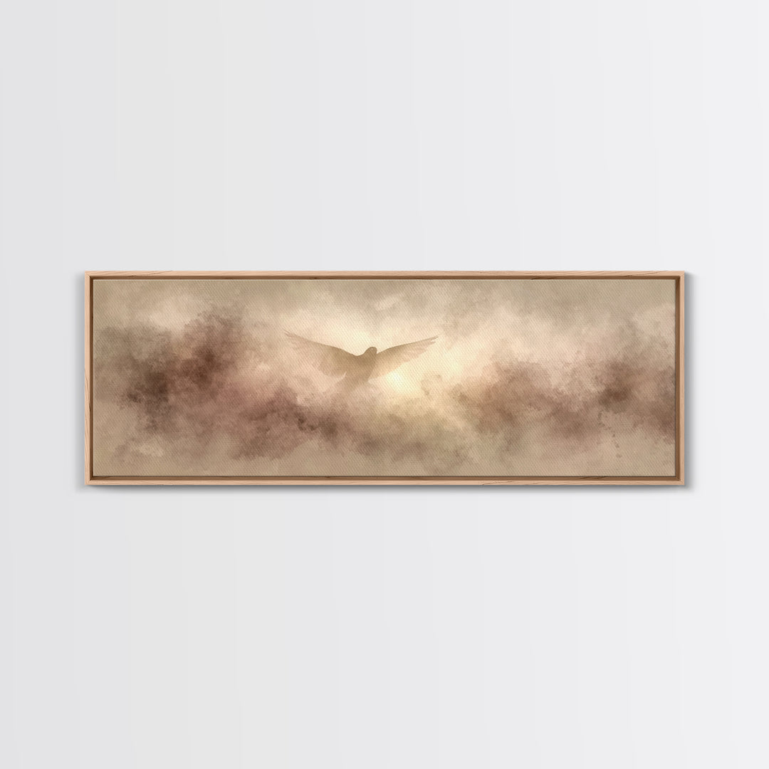 Wings Of Hope | Framed Canvas Print | Panoramic Print | Christian Art Canvas | Subtle Christian Art | Christian Wall Art | Christmas Art