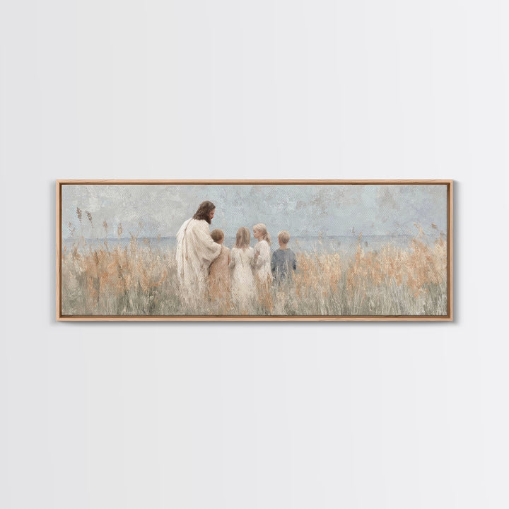 Blossoms Of Mercy – Framed Canvas Print – Christian Wall Art – Jesus Painting – Christian Art Canvas – Panoramic Wall Art – Christian Decor