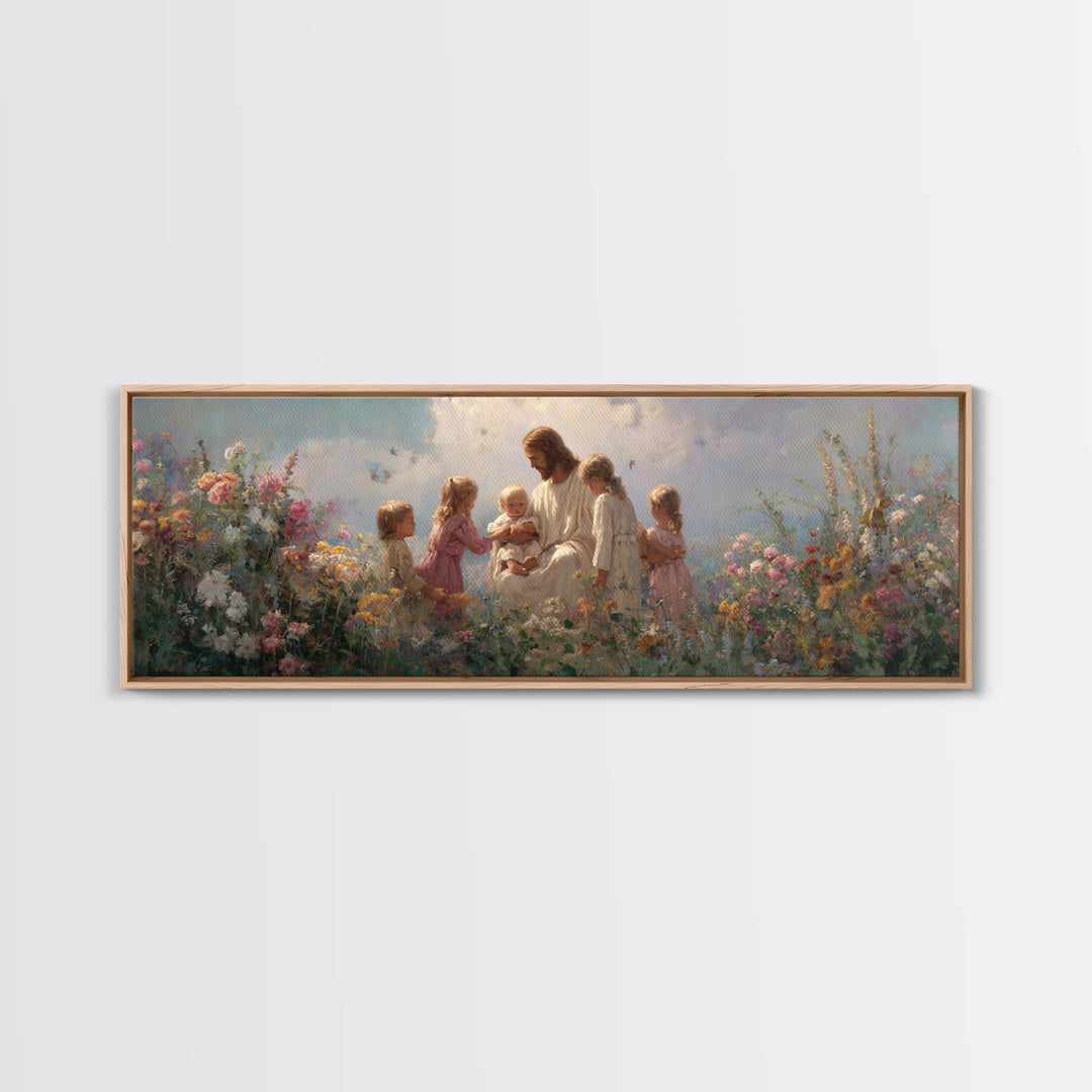Children Of Light | Framed Canvas Print | Christian Wall Art | Jesus Painting | Christian Art Canvas | Panoramic Painting | Christian Chris
