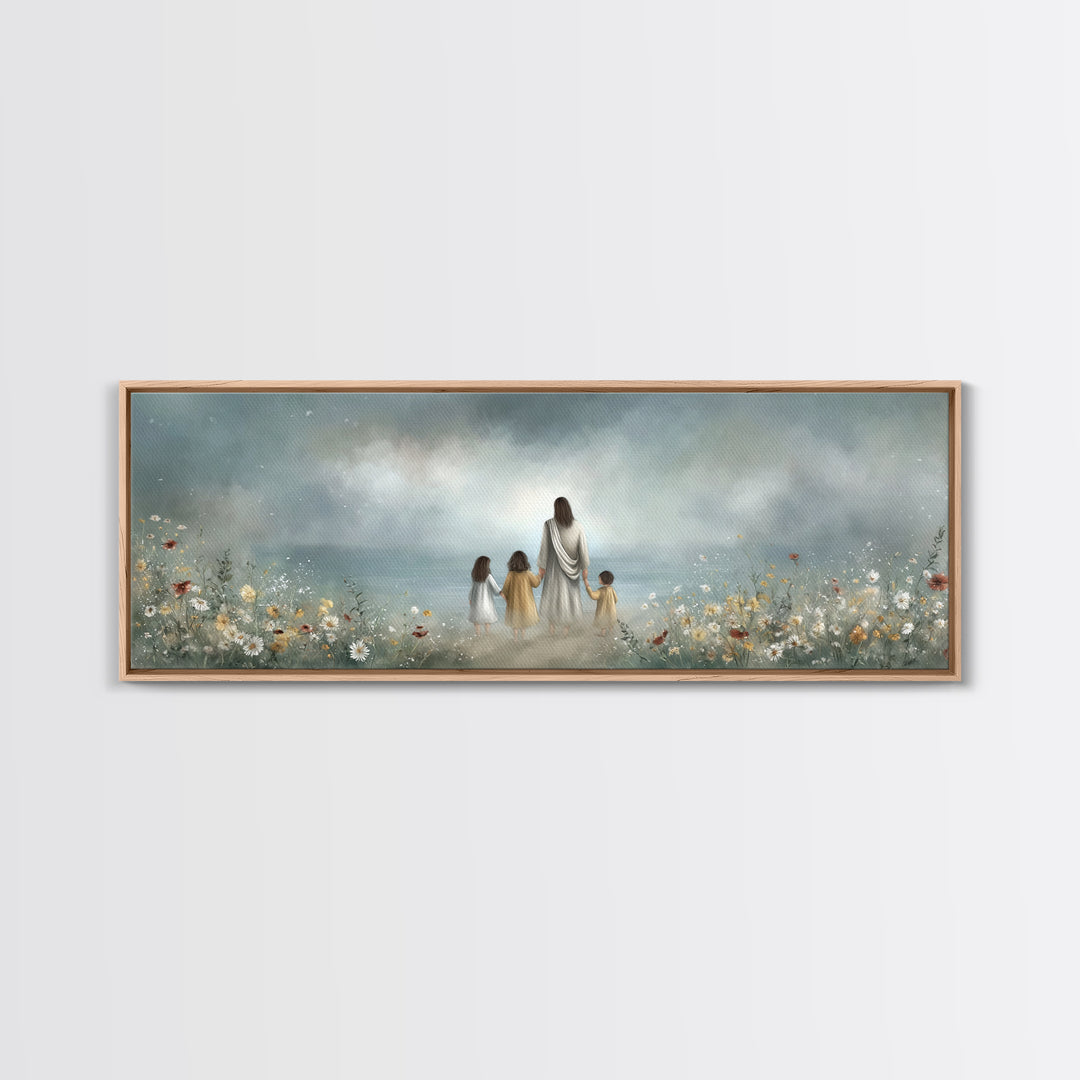 Path Of Grace – Framed Canvas Print – Christian Art Canvas – Christian Wall Art – Jesus Painting – Panoramic Print – Christian Decoration
