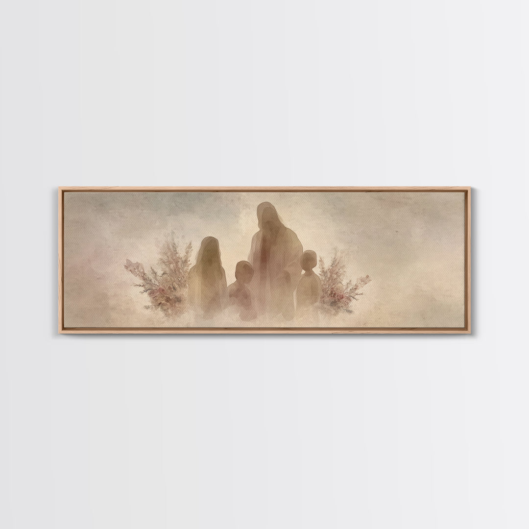 Silent Shepherd | Framed Canvas Print | Christian Art Canvas | Jesus Painting | Christian Wall Art | Panoramic Art | Christian Gift