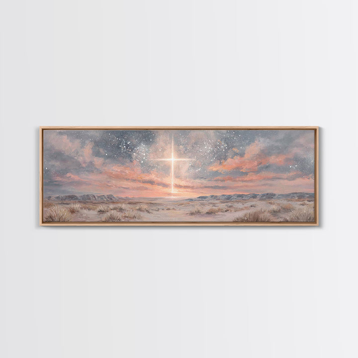 Star Of Bethlehem – Framed Canvas Print – Christian Wall Art – Christian Art Canvas – Christmas Art – Panoramic Frame – Christian Gift