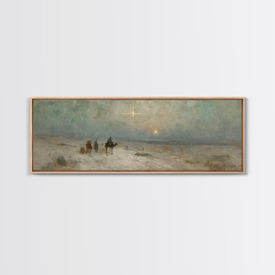 Holy Night Caravan | Framed Canvas Print | Panoramic Print | Christian Christmas Art | Christian Wall Art | Christmas Canvas Wall Art | Chr