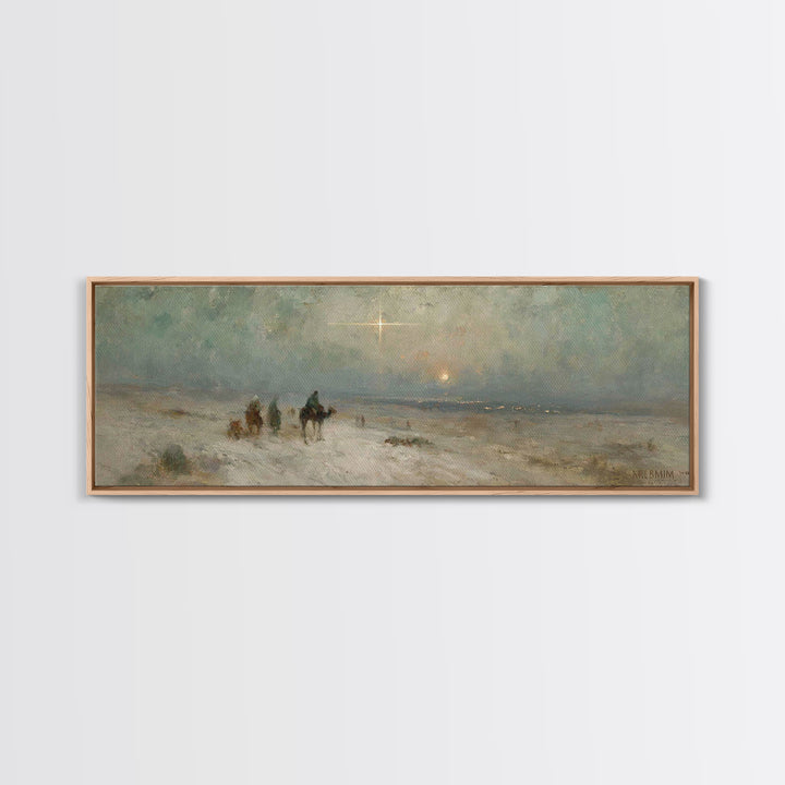 Holy Night Caravan | Framed Canvas Print | Panoramic Print | Christian Christmas Art | Christian Wall Art | Christmas Canvas Wall Art | Chr