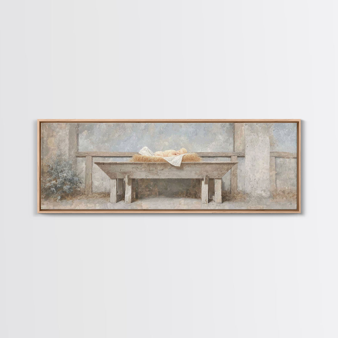 Infant Of Grace | Framed Canvas Print | Extra Wide Art | Christian Art Canvas | Christian Wall Art | Christian Christmas Art | Vintage Chri