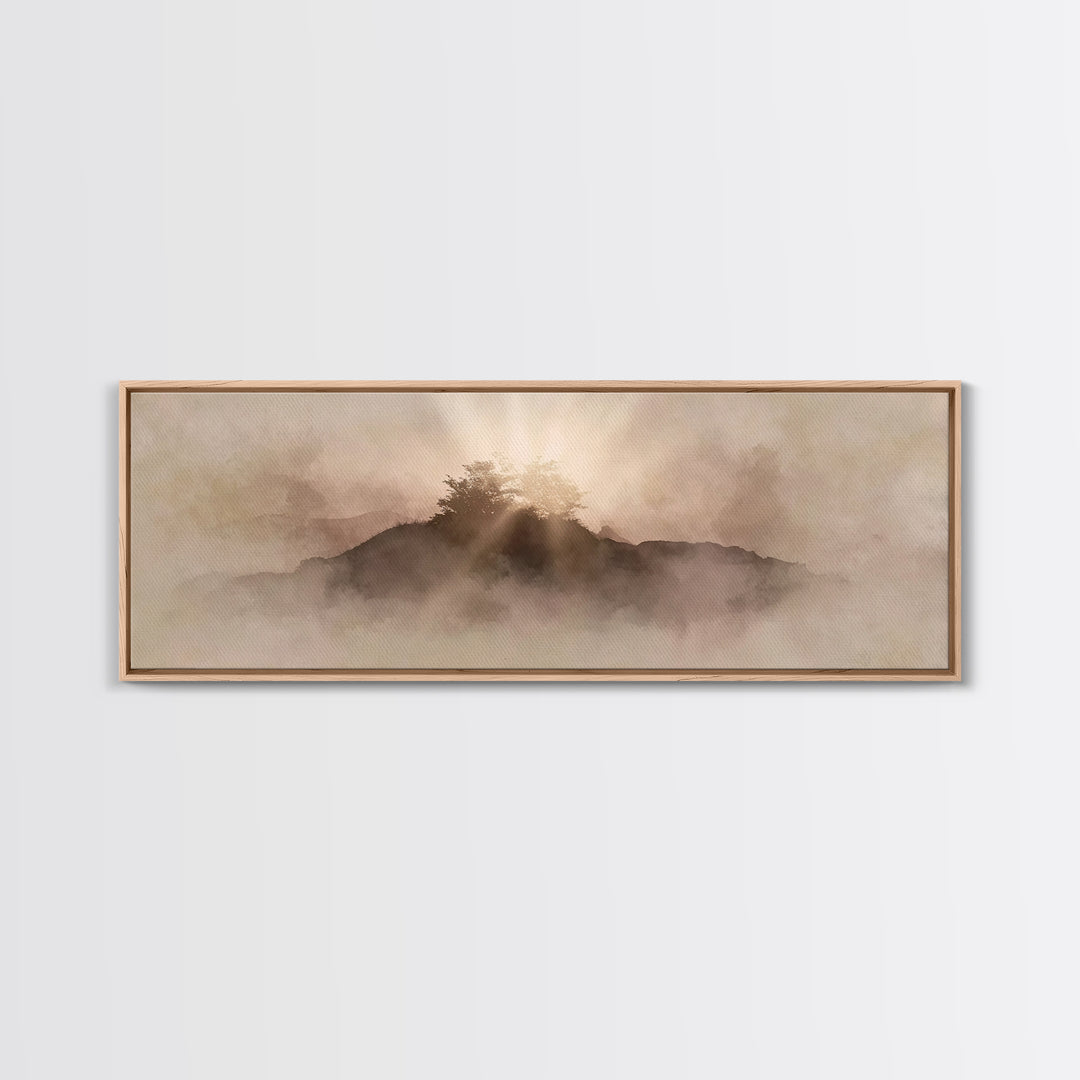 Radiant Haven Sky, Framed Canvas Print, Christian Art Canvas, Christian Wall Art, Modern Christian Art, Panoramic Wall Art, Christian Decor