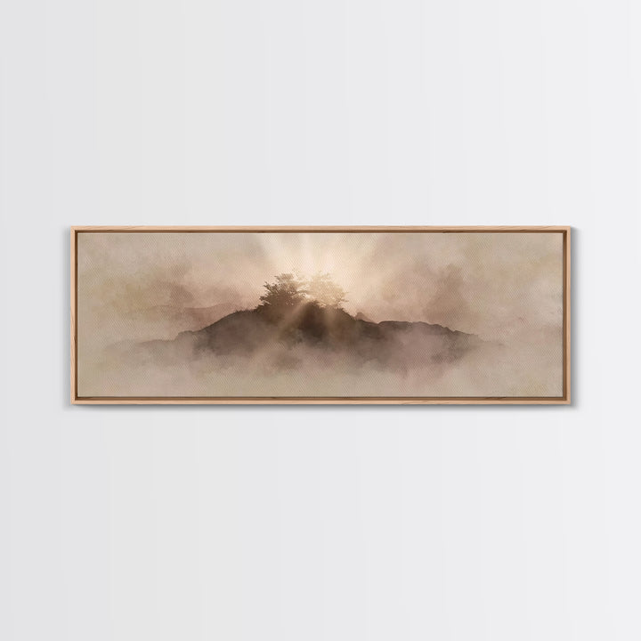 Radiant Haven Sky, Framed Canvas Print, Christian Art Canvas, Christian Wall Art, Modern Christian Art, Panoramic Wall Art, Christian Decor