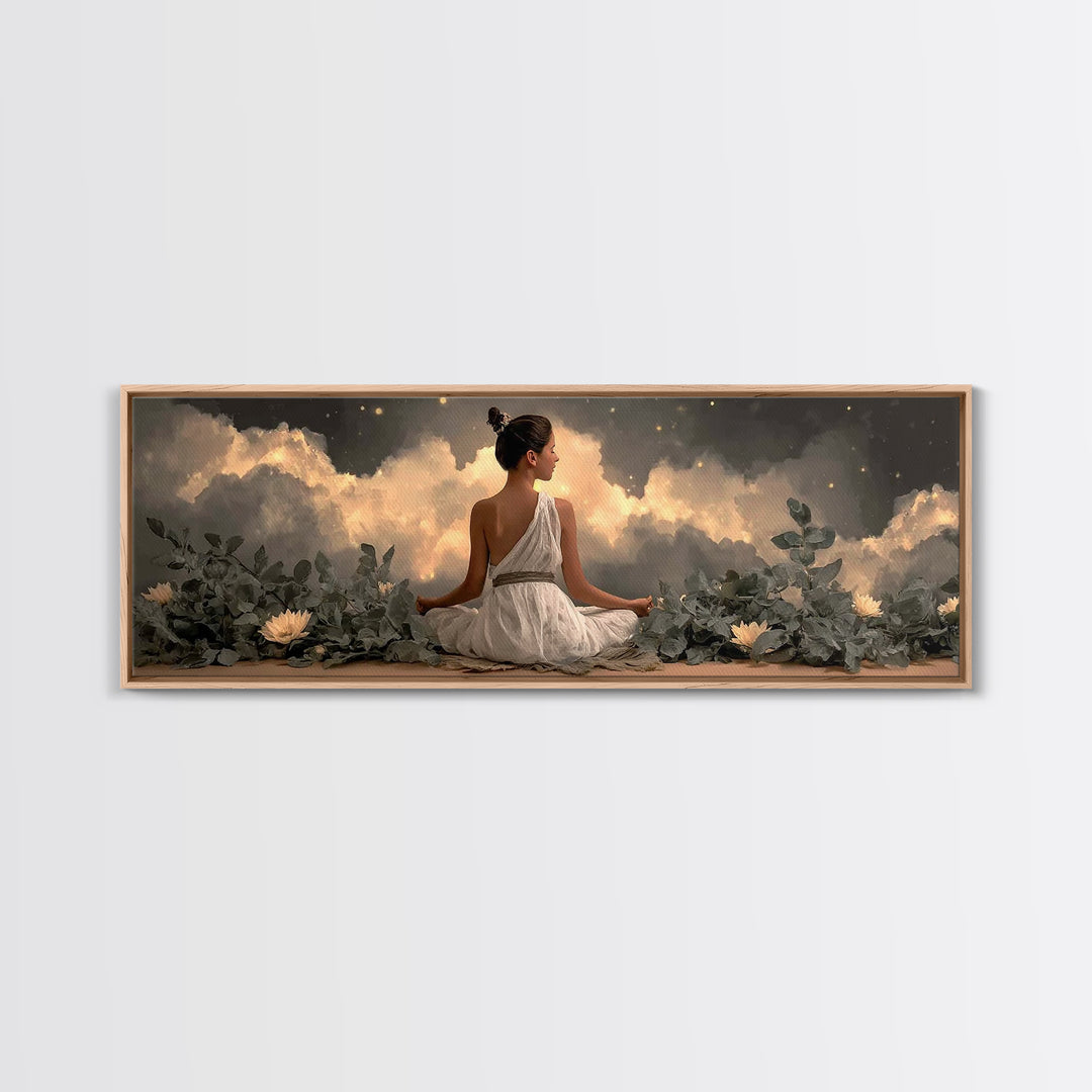 Morning Grace Hill - Framed Canvas Print - Christian Wall Art - Christian Art Canvas - Panoramic Painting - Christian Decor - Christian Gif