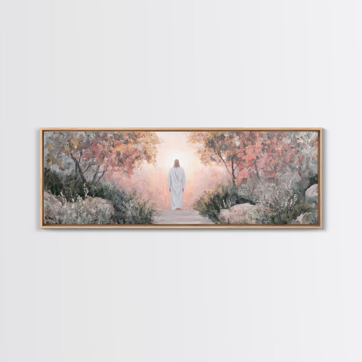 Path Of Light – Framed Canvas Print – Christian Wall Art – Jesus Painting – Panoramic Art – Christian Art Canvas – Christmas Art