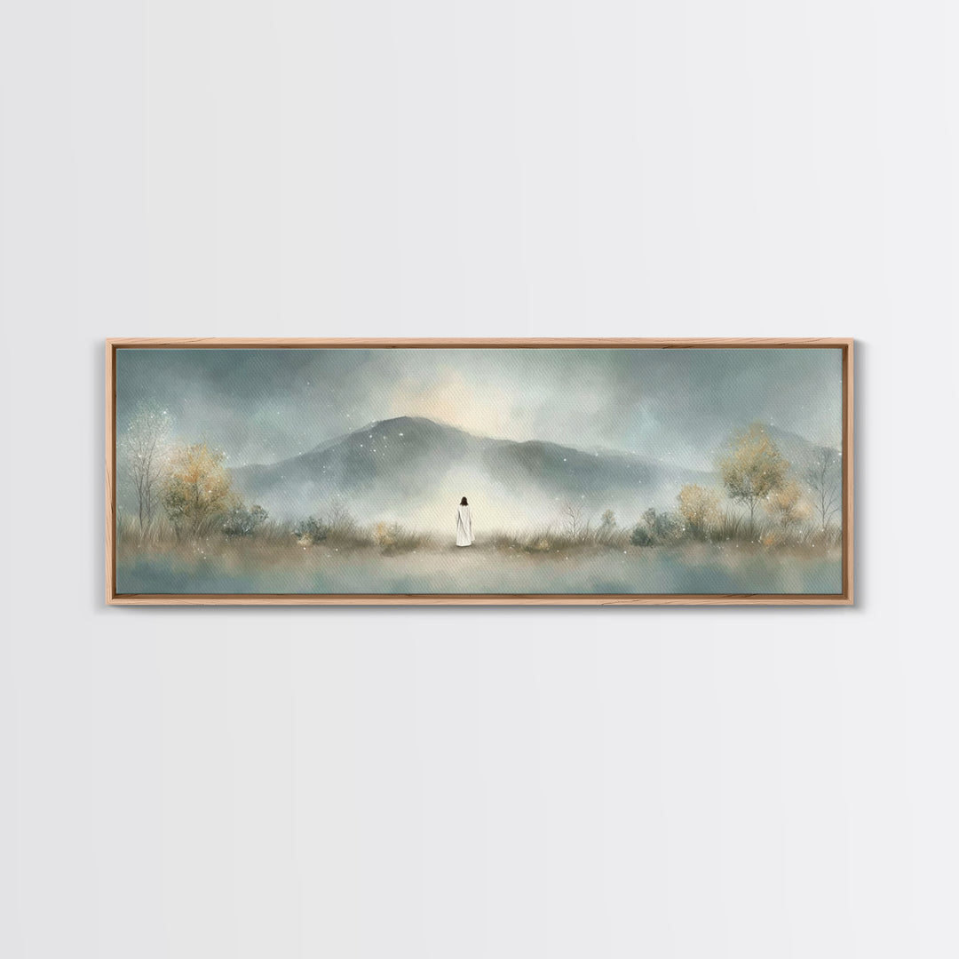 Silent Horizon | Framed Canvas Print | Christian Wall Art | Panoramic Painting | Jesus Canvas Art | Christian Art Canvas | Christmas Art