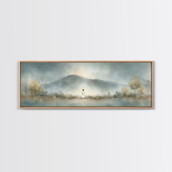 Silent Horizon | Framed Canvas Print | Christian Wall Art | Panoramic Painting | Jesus Canvas Art | Christian Art Canvas | Christmas Art