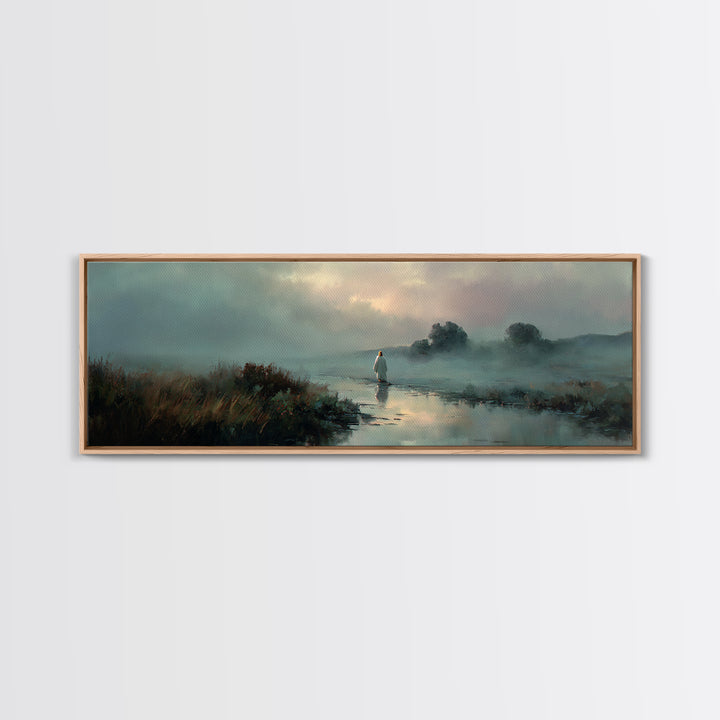 Eternal Meadow – Framed Canvas Print – Christian Art Canvas – Panoramic Frame – Jesus Painting – Christian Wall Art – Christmas Art