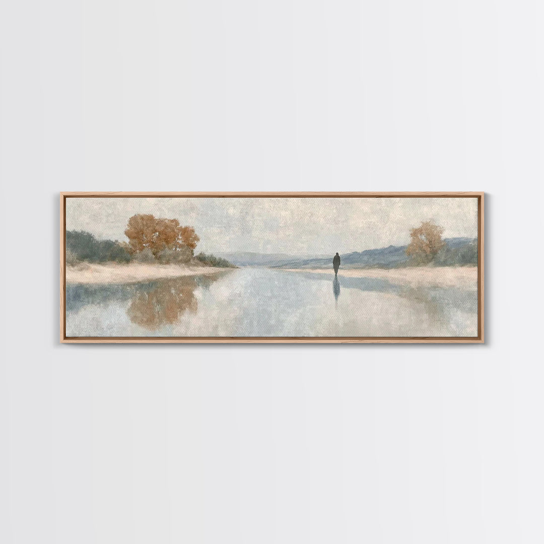 Hallowed Path, Framed Canvas Print, Jesus Painting, Christian Art Canvas, Panoramic Art, Christian Wall Art, Christmas Art