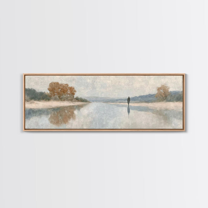 Hallowed Path, Framed Canvas Print, Jesus Painting, Christian Art Canvas, Panoramic Art, Christian Wall Art, Christmas Art