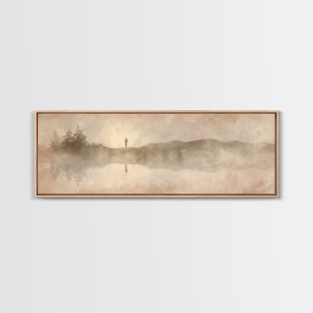 Divine Reflection | Framed Canvas Print | Christian Art Canvas | Jesus Painting | Panoramic Painting | Christian Wall Art | Christmas Art