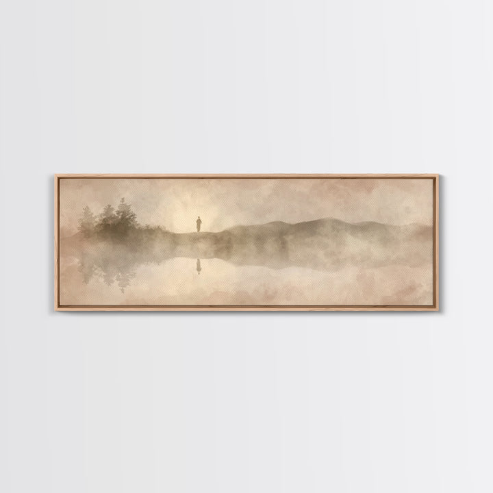 Divine Reflection | Framed Canvas Print | Christian Art Canvas | Jesus Painting | Panoramic Painting | Christian Wall Art | Christmas Art