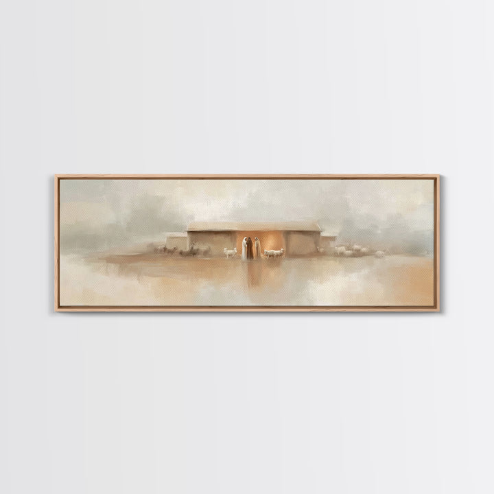 Nativity Grace | Framed Canvas Print | Panoramic Painting | Christian Wall Art | Christian Art Canvas | Christmas Art | Christian Decor