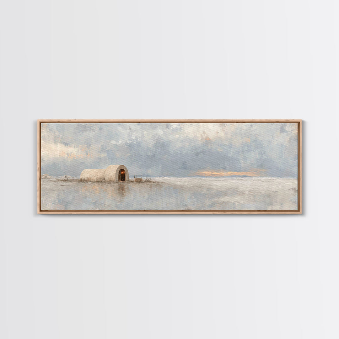 Little King Resting, Framed Canvas Print, Panoramic Art, Christian Art Canvas, Christmas Art, Christian Christmas Art, Christian Wall Art