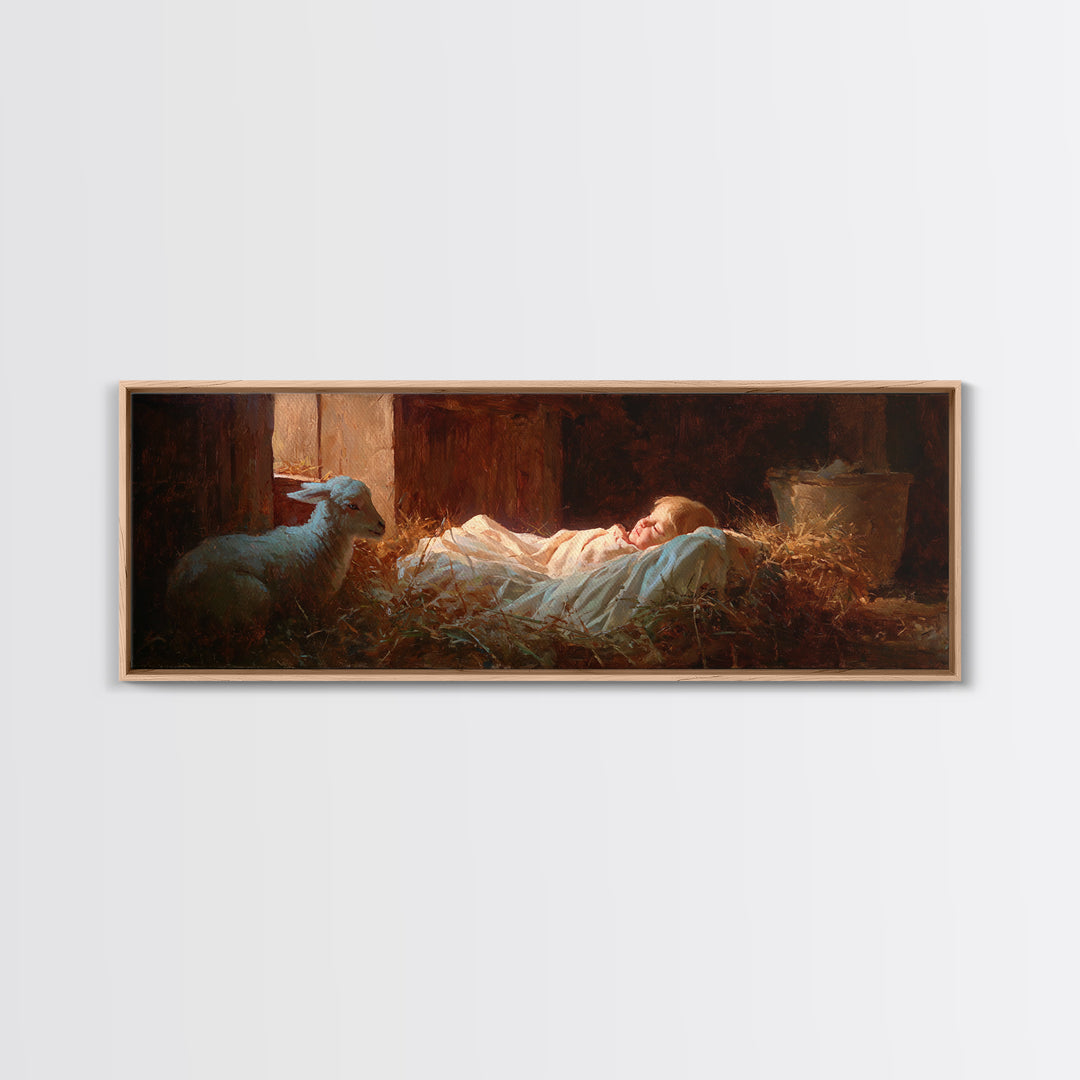 Starborn Hope | Framed Canvas Print | Christian Art Canvas | Panoramic Print | Christian Christmas Art | Jesus Painting