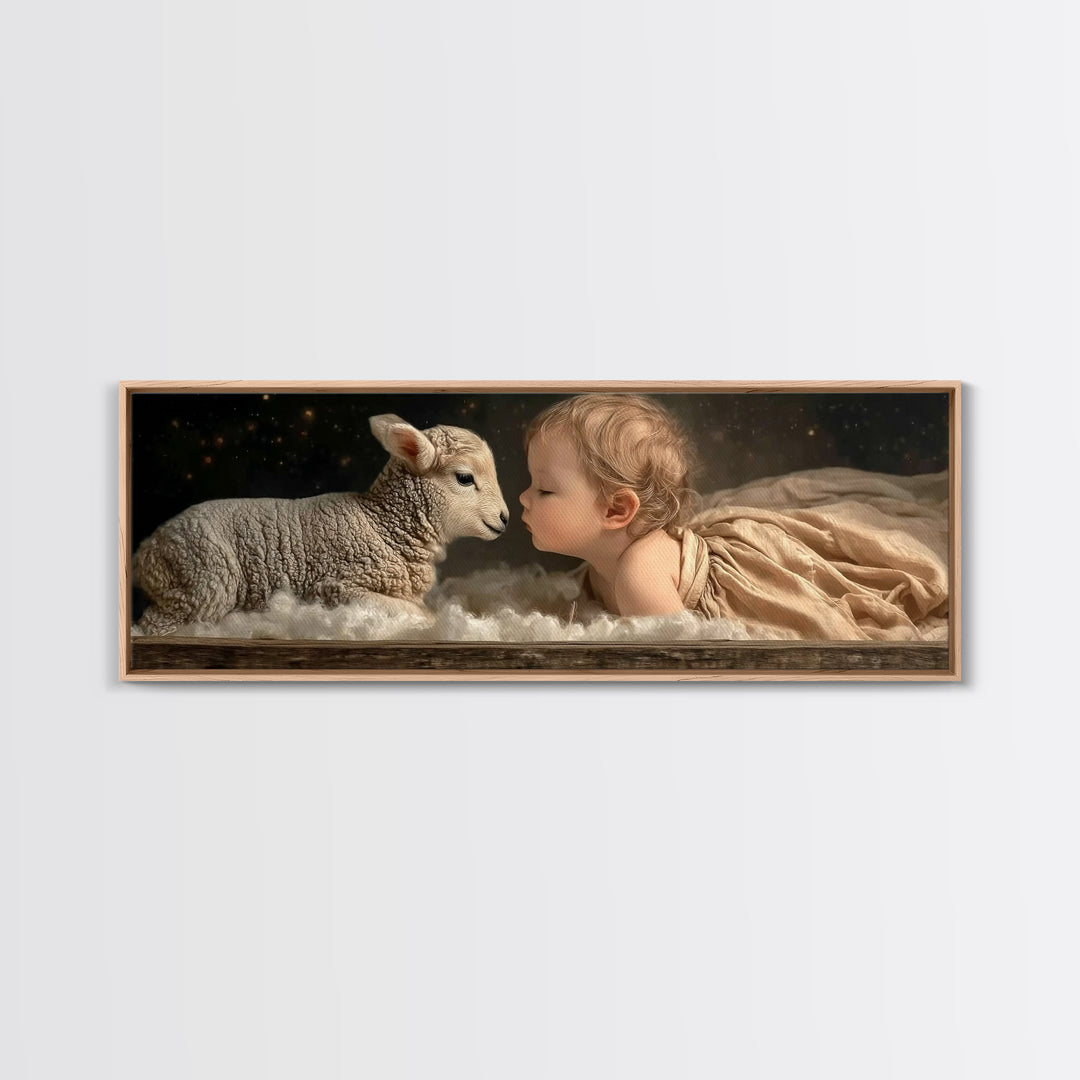 Bethlehem Quiet – Framed Canvas Print – Christian Wall Art – Panoramic Painting – Christmas Art – Christian Art Canvas