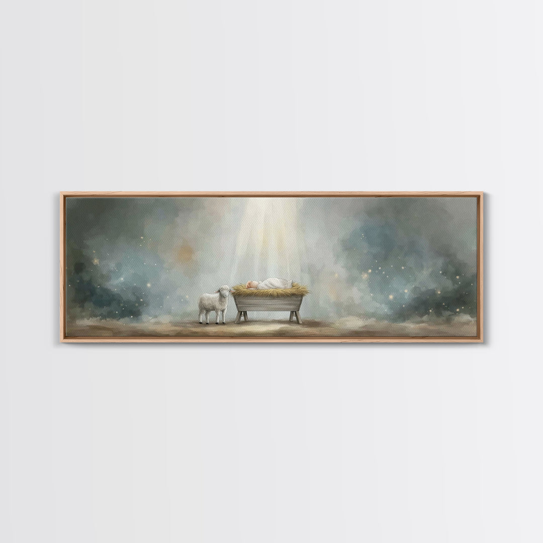 Desert Stillness – Framed Canvas Print – Christian Art Canvas – Panoramic Wall Art – Christian Painting – Christian Decor