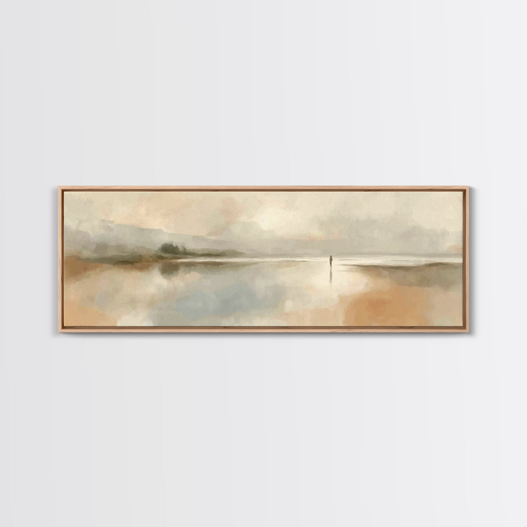 Solitude Of Faith, Framed Canvas Print, Christian Art, Panoramic Painting, Christian Wall Art, Christian Decor For Home