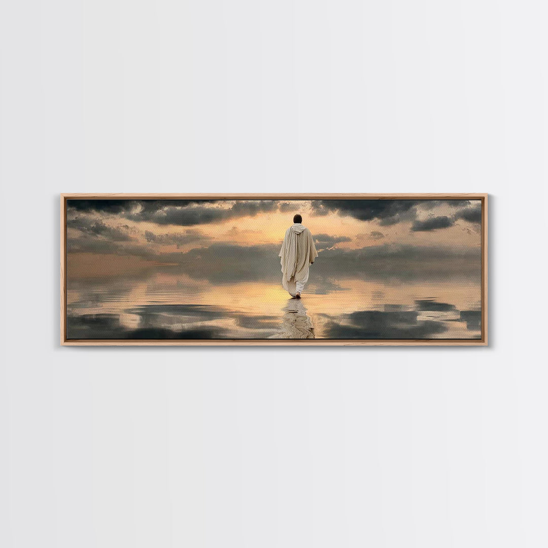Light Of The Journey – Framed Canvas Print – Panoramic Art – Christian Wall Art – Jesus Painting – Christian Art Canvas – Christian Decor