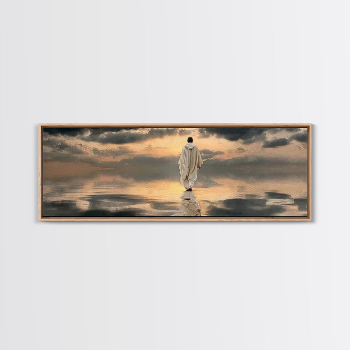 Light Of The Journey – Framed Canvas Print – Panoramic Art – Christian Wall Art – Jesus Painting – Christian Art Canvas – Christian Decor