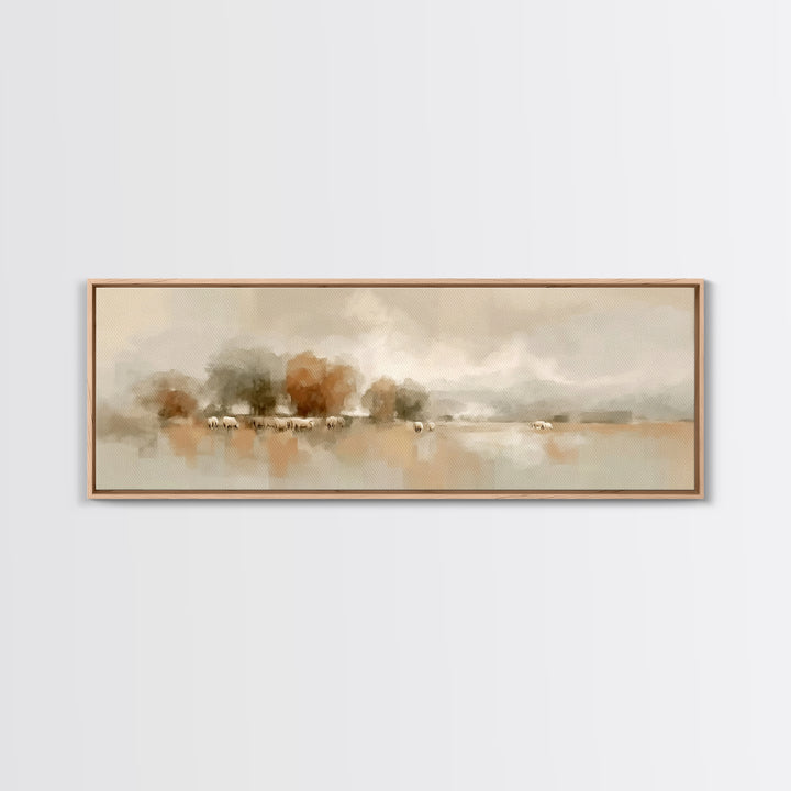 Pasture Of Stillness – Framed Canvas Print – Panoramic Wall Art – Christian Art Canvas – Christian Art – Christmas Art – Christian Decor