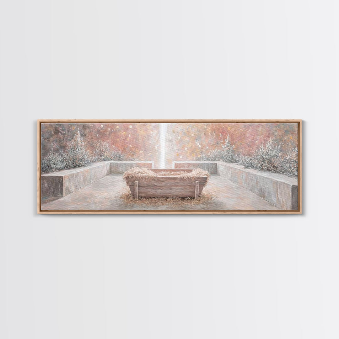 Radiant Birth Glory – Framed Canvas Print – Panoramic Art – Christian Christmas Art – Christmas Wall Art – Christian Art Canvas – Christmas